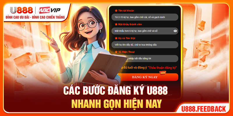 Các bước đăng ký U888 nhanh gọn hiện nay