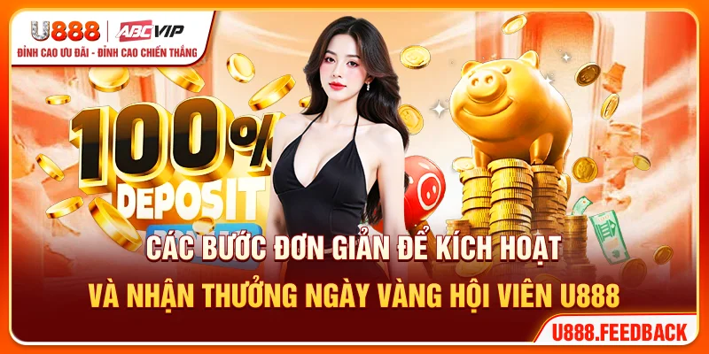 Các bước đơn giản để kích hoạt và nhận thưởng ngày vàng hội viên U888
